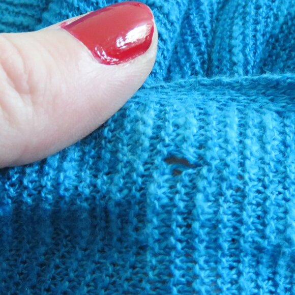 EILEEN FISHER Linen Cotton Blend Textured Knit Open Front Cardigan Ocean Blue 1X - Picture 15 of 15